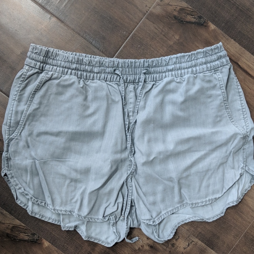 Grey Washed Drawstring Gap Shorts